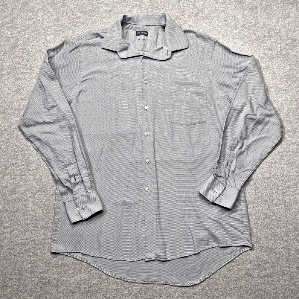 Vintage Van Heusen Studio Mens Shirt L 34/35 Plaid Short Sleeve Button Down